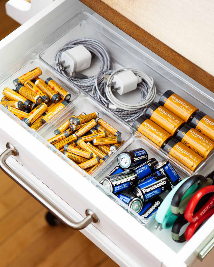 Battery drawer in kitchen