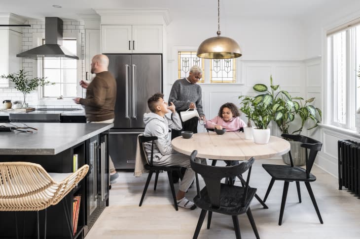 Afiya Francisco and family in kitchen