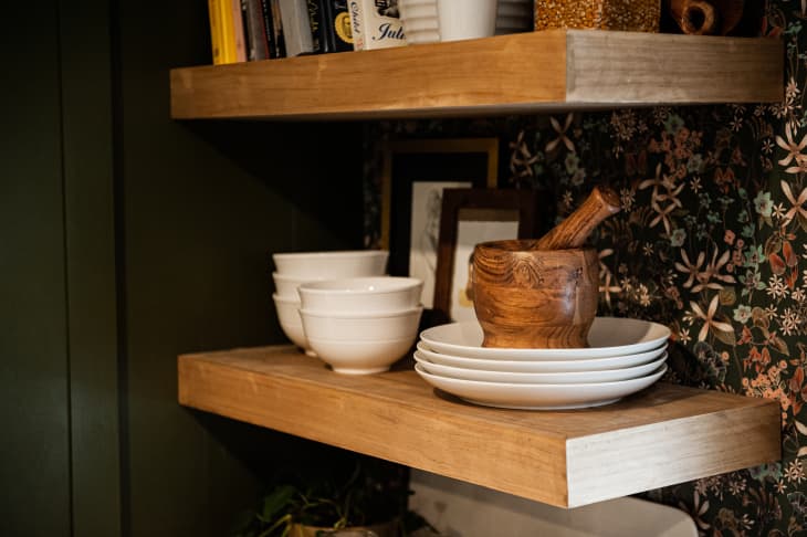 Shelves in Lauren Comer's kitchen