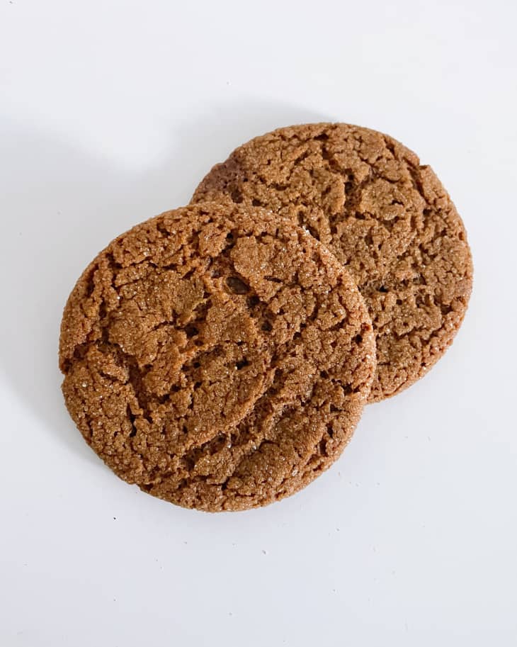 two ginger snap cookies.