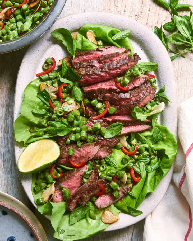 20-Minute Steak Salad with Chile, Garlic, and Herbs