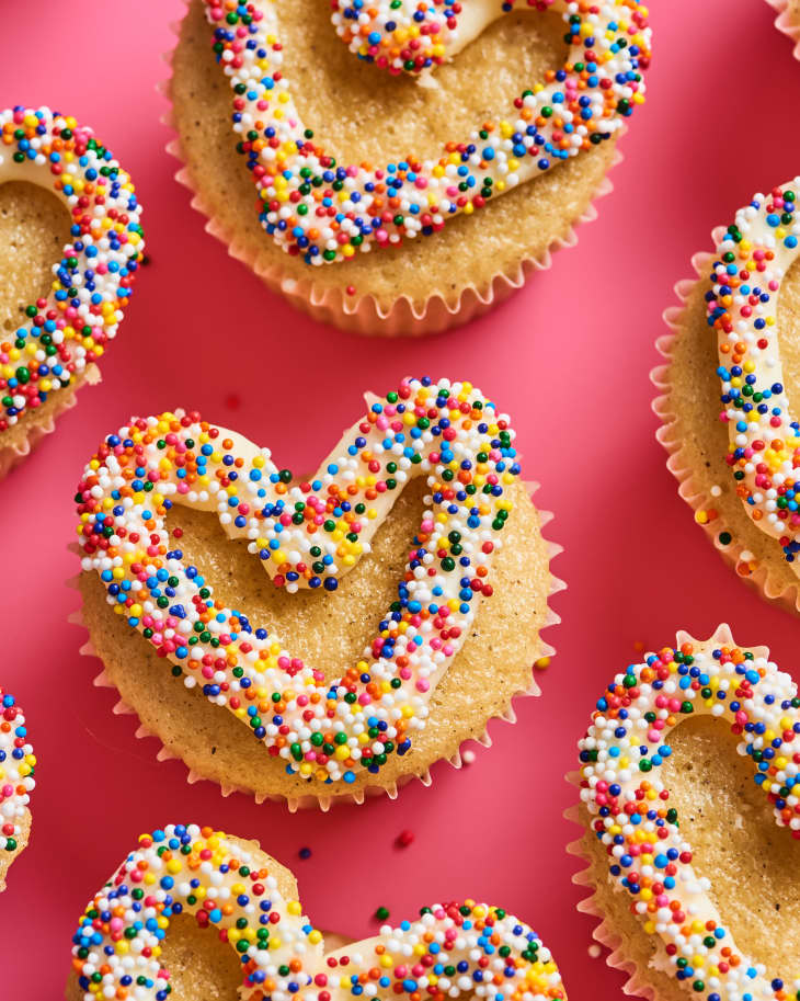 Heart-Shaped Vanilla Cupcakes