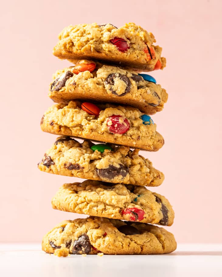 monster cookies stacked