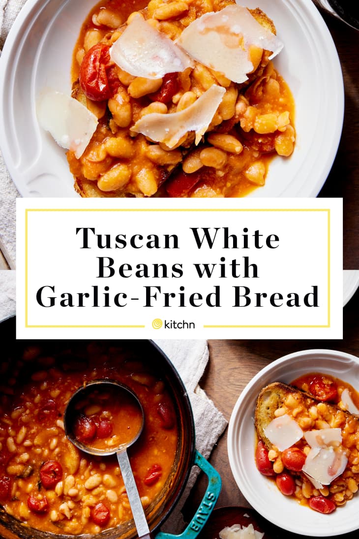 tuscan white bean with garlic fried cabbage custom pin