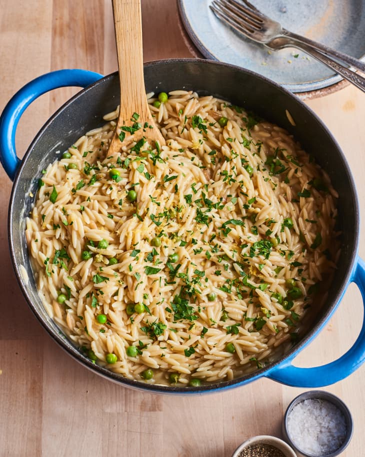 One-Pot Orzo with Peas and Parmesan