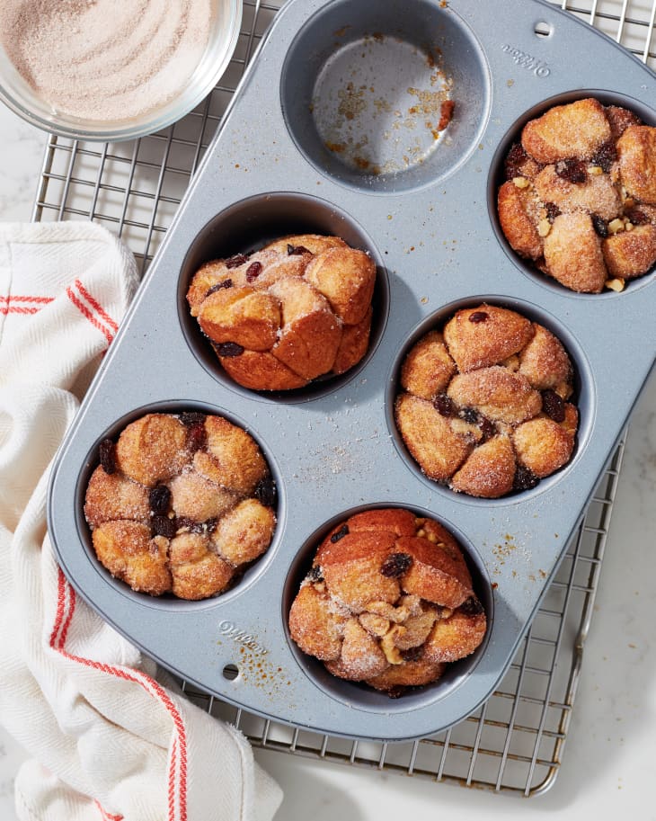 Copycat City Bakery muffins in baking tin.