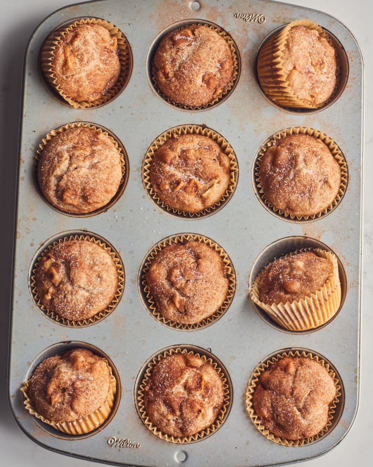apple muffins in tin
