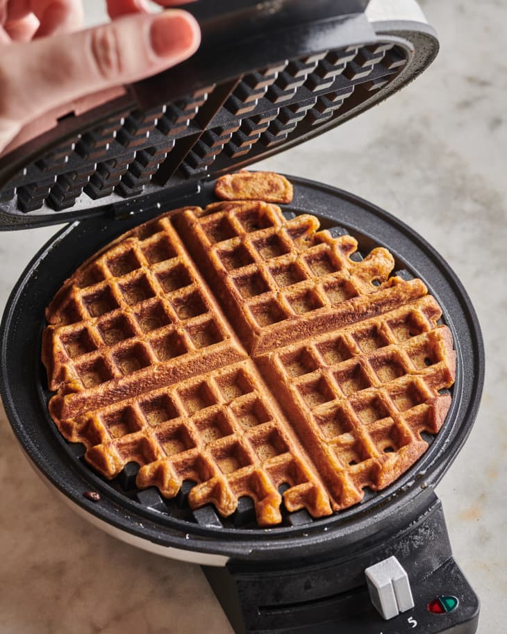 waffles in a waffle iron