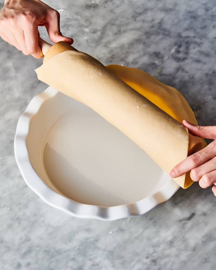 Depiction of the instructions in Chill and roll out the dough: step 4