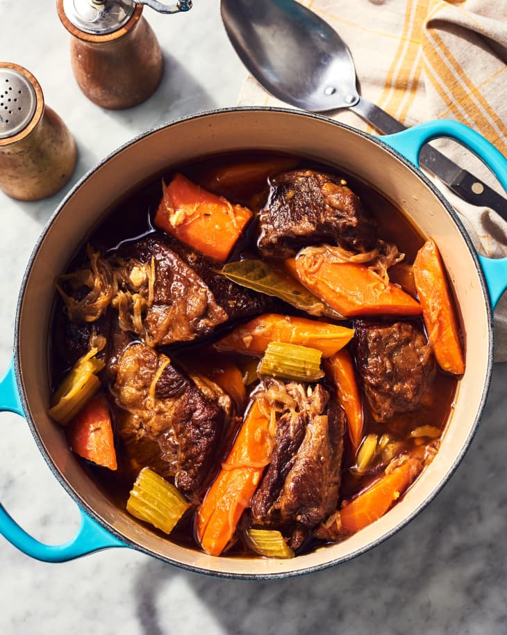 pot of cola braised short ribs
