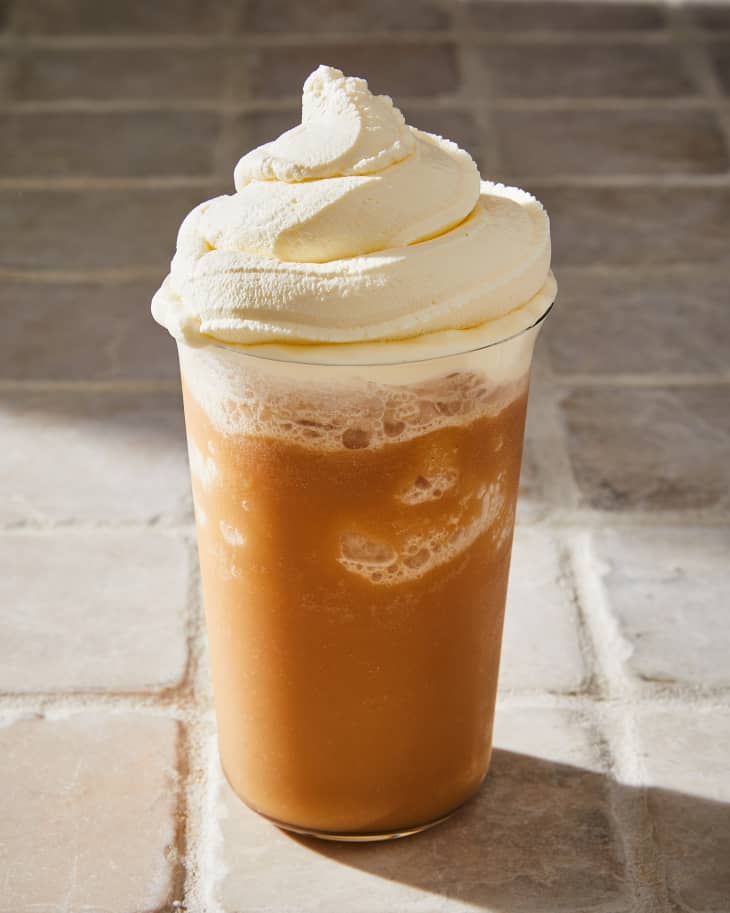 Frappe with whipped cream on top