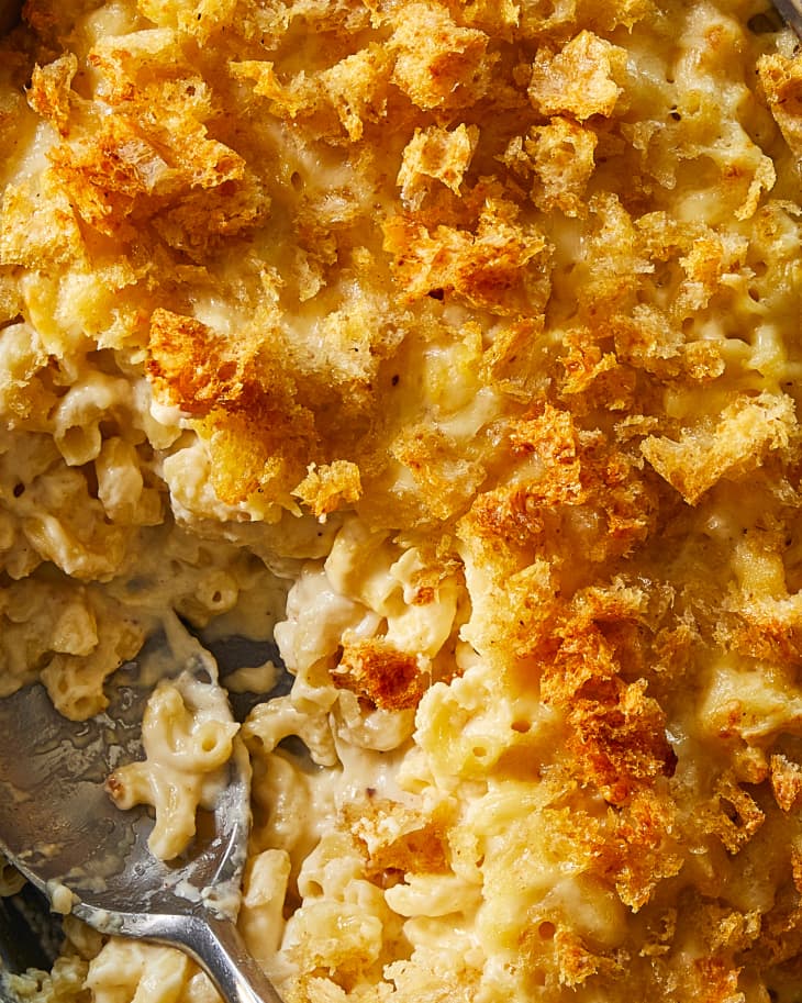Mac and cheese in a pan