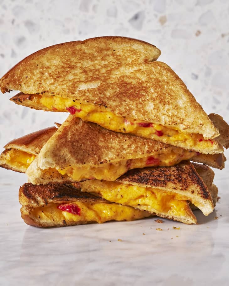 pimento grilled cheese stacked