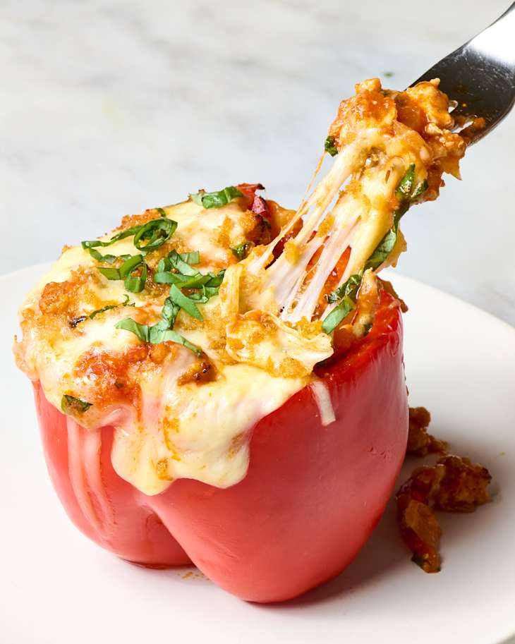 Chicken Parmesan Stuffed Peppers Recipe | The Kitchn