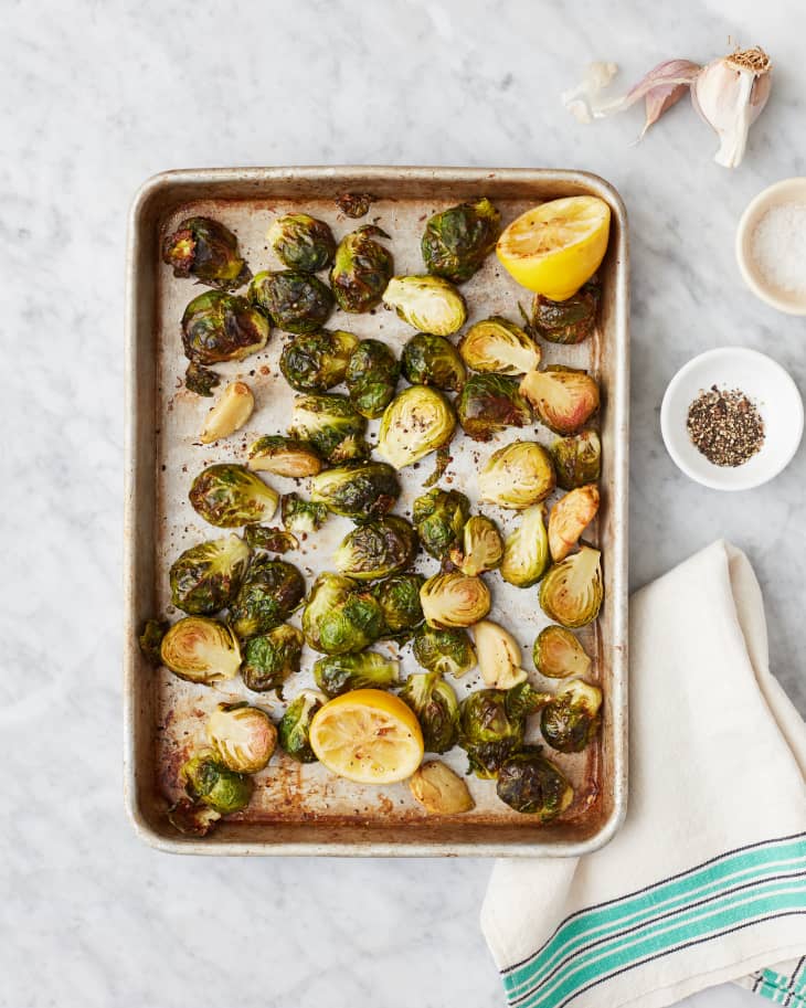 Roasted Brussels Sprouts with Lemon and Garlic