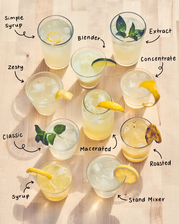 lemonade glasses on table