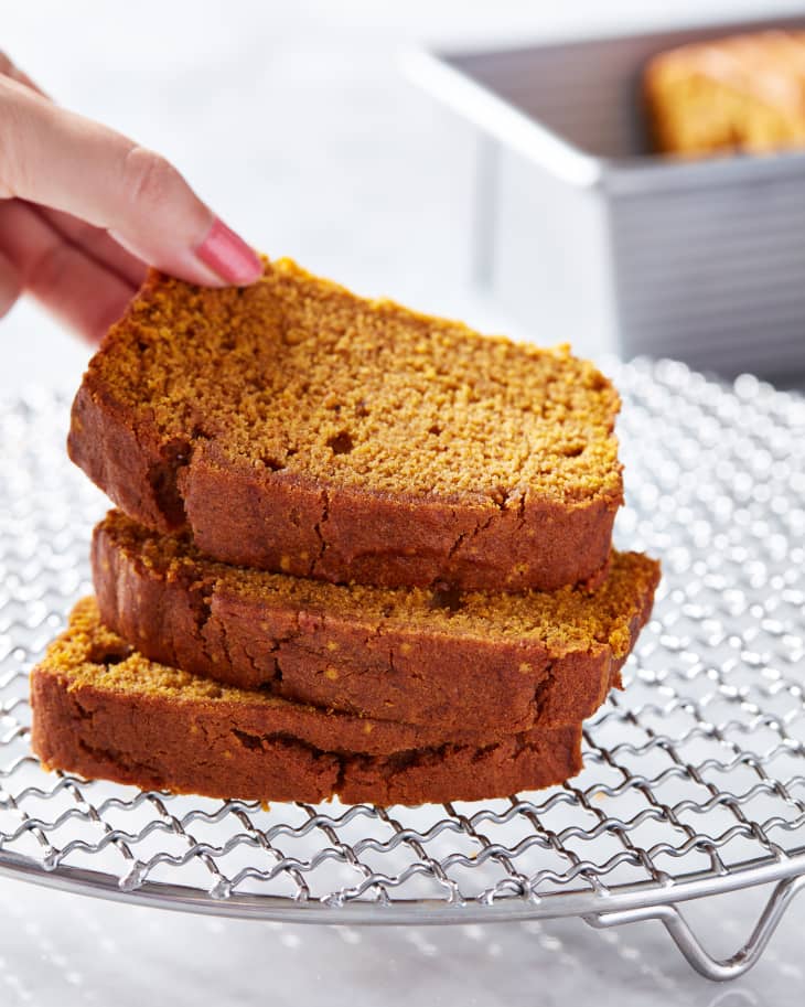 Once Upon a Chef's pumpkin bread sliced.