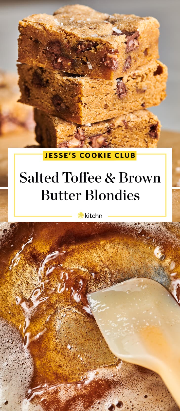 Salted tofee and brown butter blondies custom pin