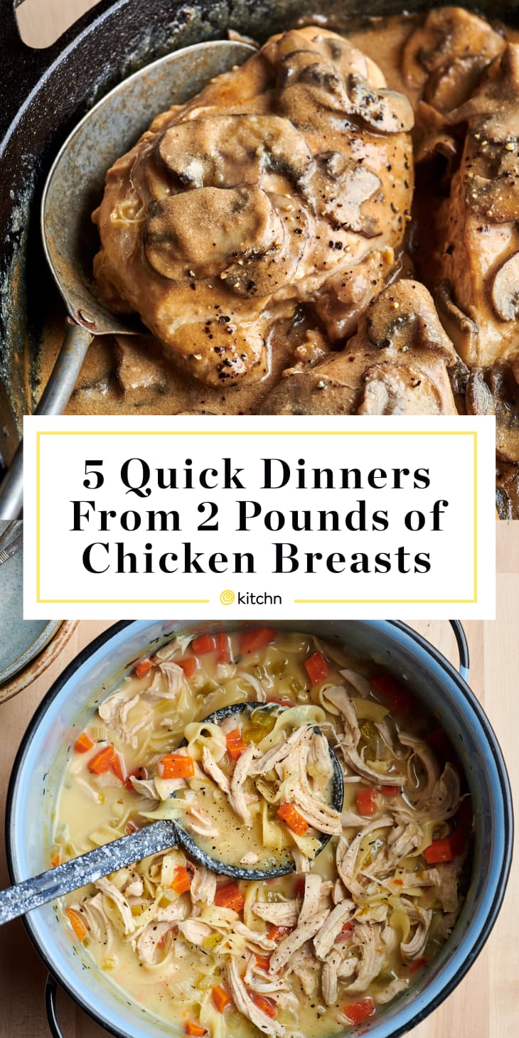 5 quick dinners from 2 pounds of chicken breast custom pin
