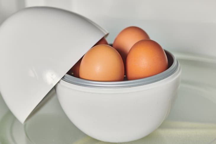 three eggs in egg cooker