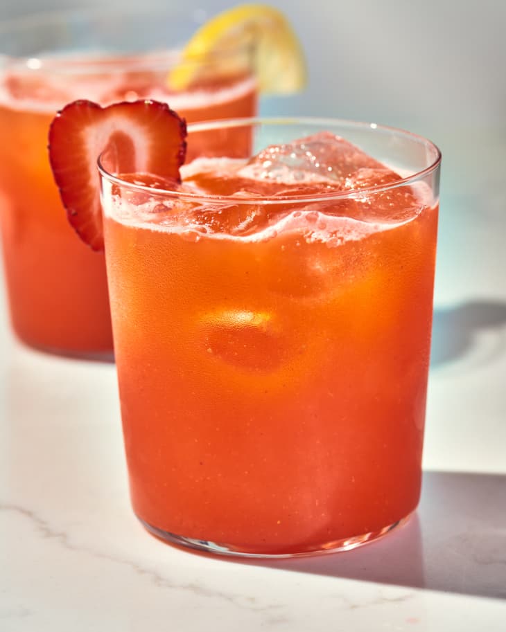 strawberry lemonade in glasses