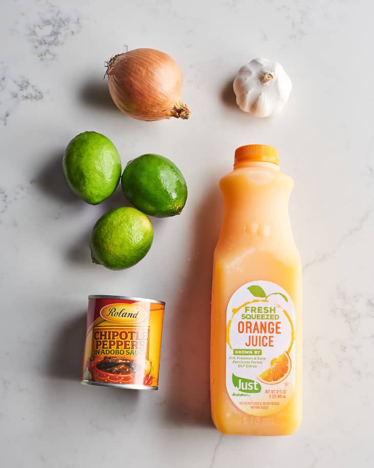 ingredients to marinade on a table