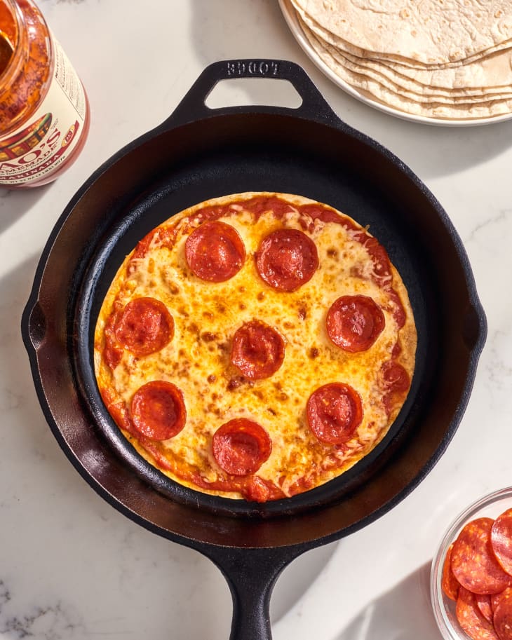Cast-Iron Tortilla Pizza Recipe The Kitchn