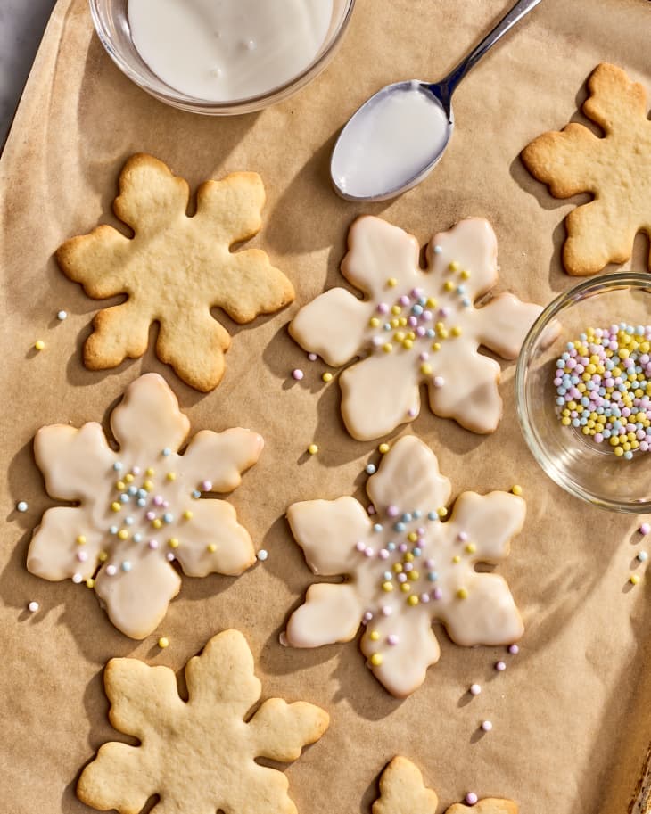 sugar cookies on a sheet pan