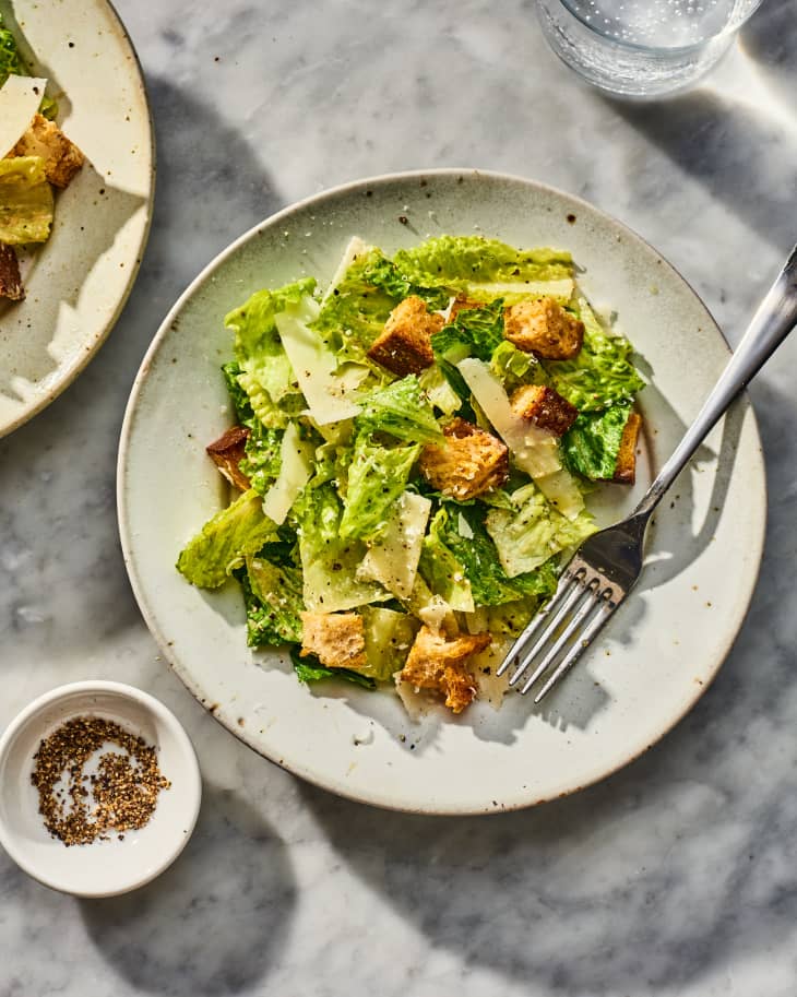 caesar salad on a plate