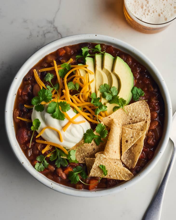 chili in a bowl