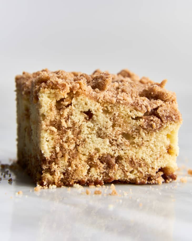 coffee cake on table from the side