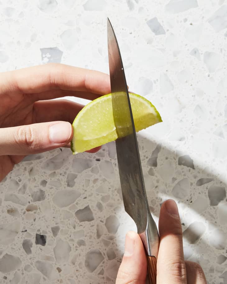 lime being cut in half