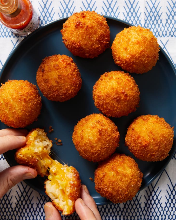 corn croquettes on a plate