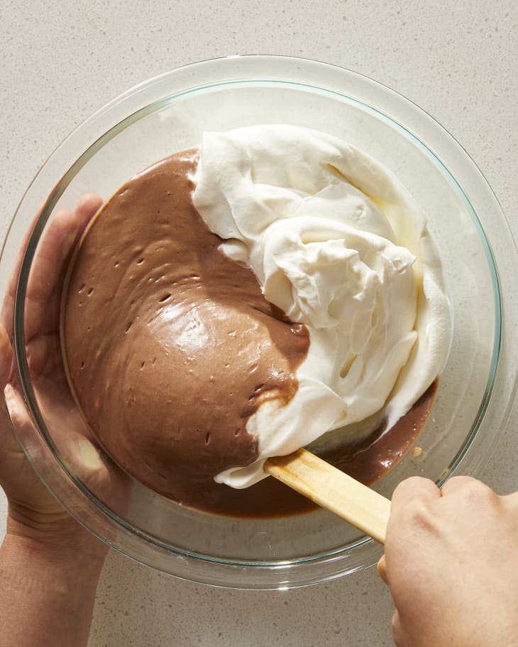 nutella fluff being whisked together in bowl
