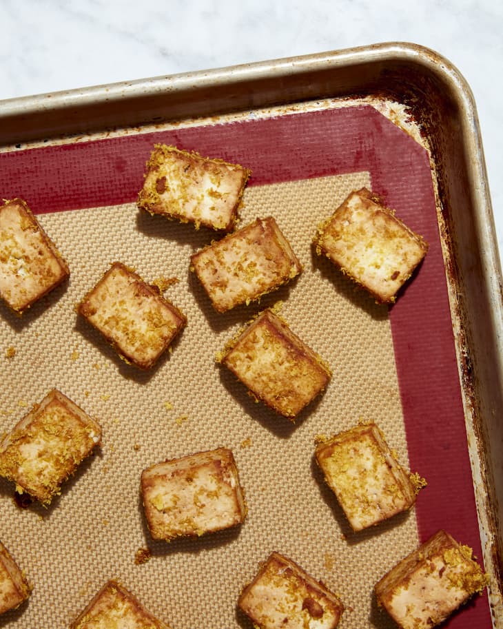 tofu on baking sheet