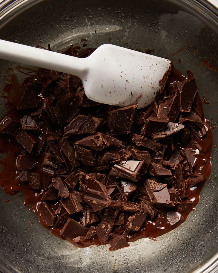 chocolate being melted in a bowl