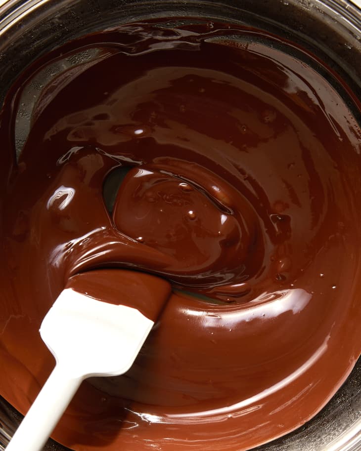 chocolate being melted in a bowl