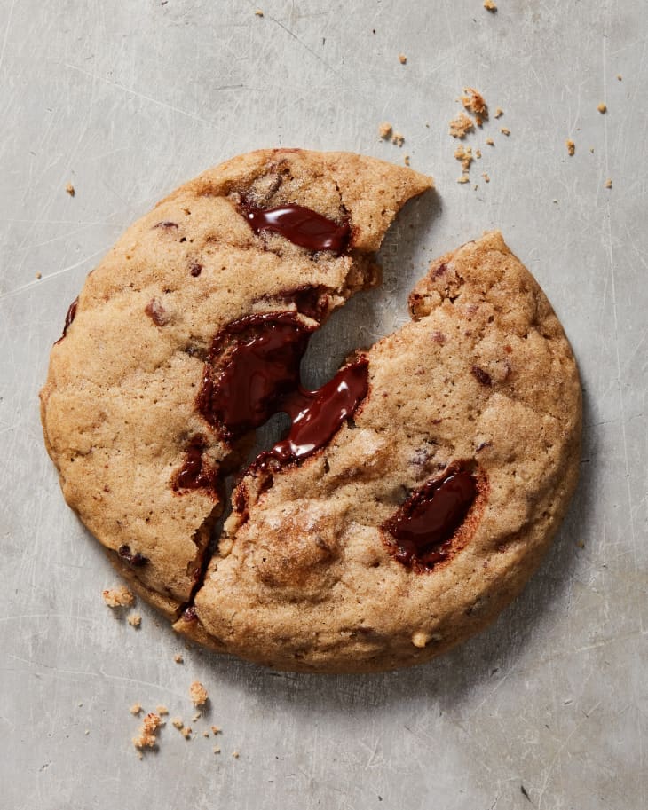 red bean cookie on surface split open