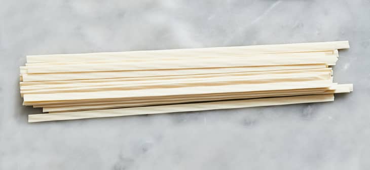 Kishimen noodles on a surface
