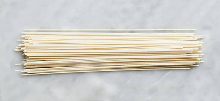 Somen noodles on a surface