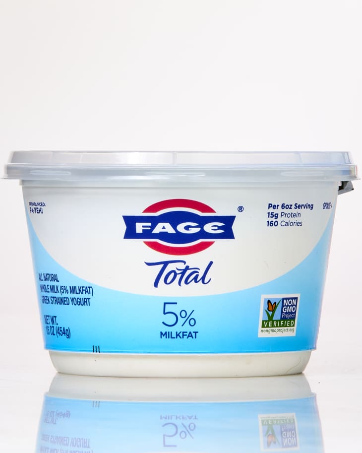 Fage Greek 5% fat yogurt container