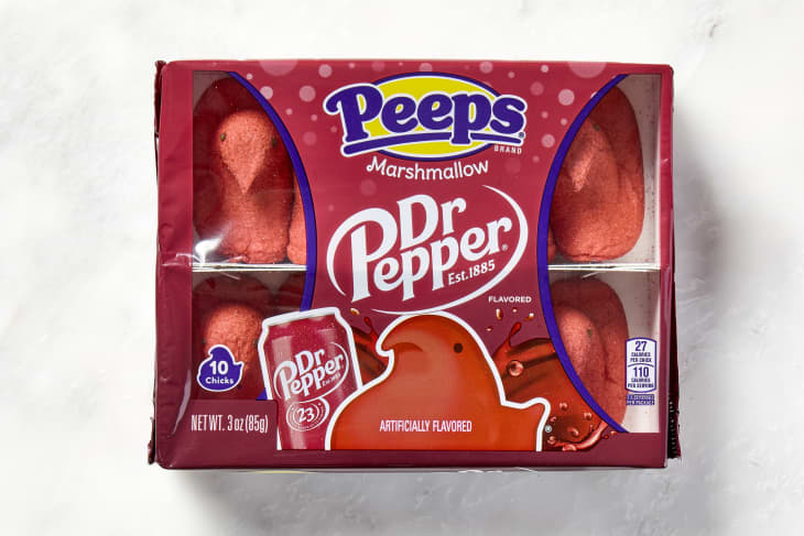 shot of Dr. Pepper peeps in the package.
