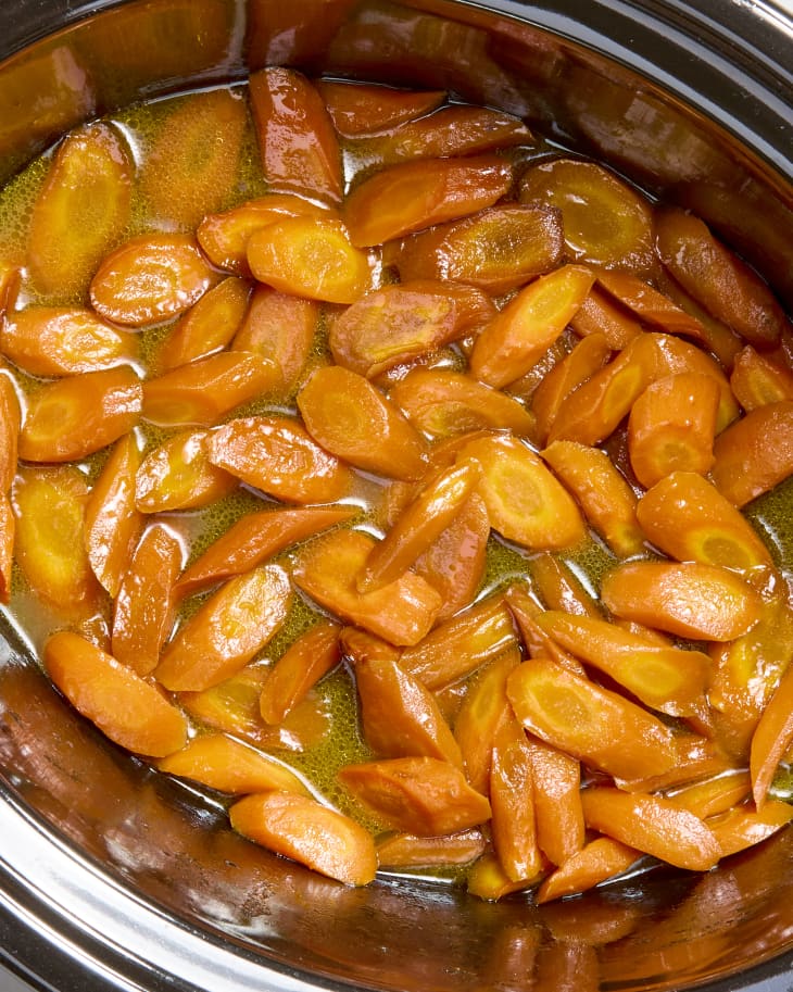 shot of glazed carrots in a insta pot.