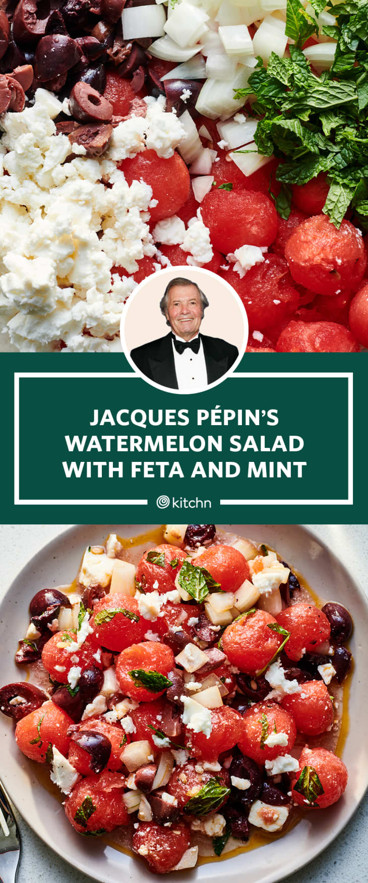 Photos of Jacques Pépin's watermelon salad recipe