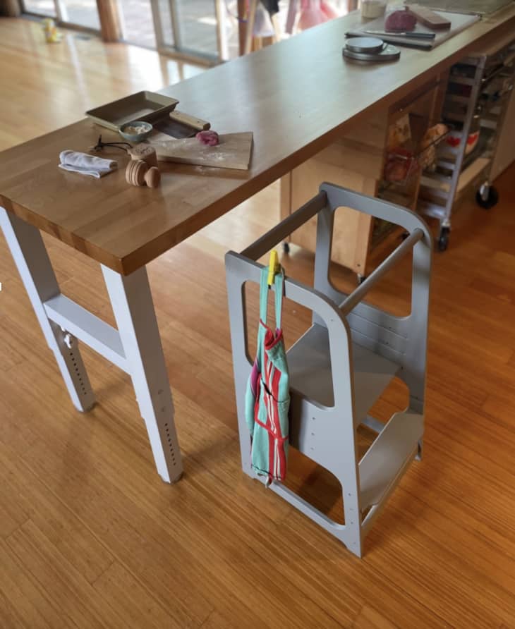 children's helper stool in kitchen