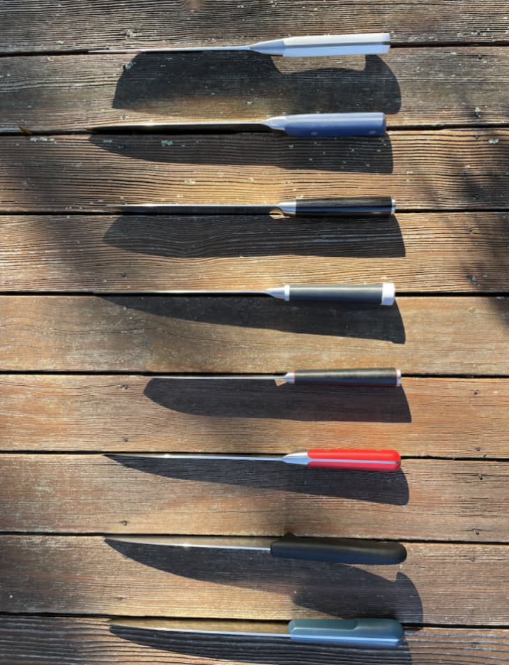 vertical shot of knives