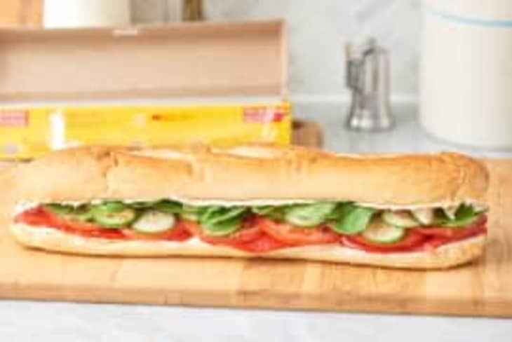 Summer Vegetables Sub Sandwich with Garlic Cream Cheese
