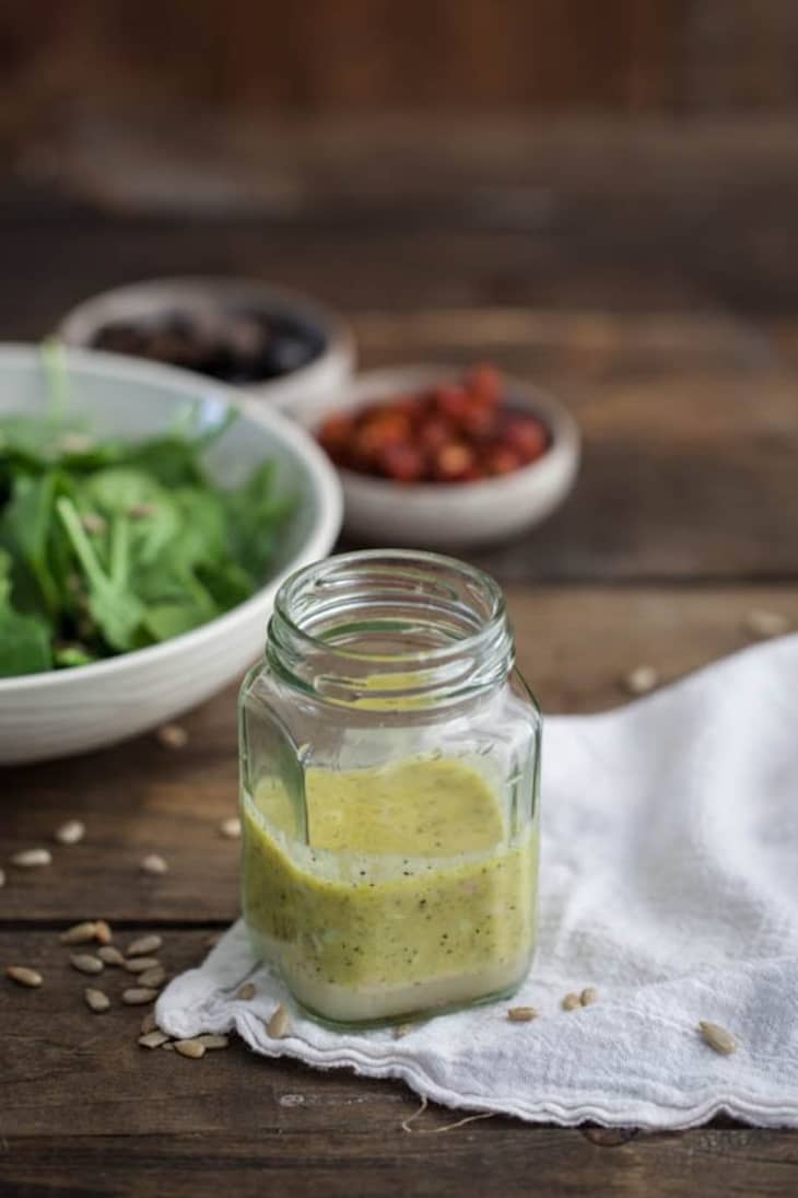 Recipe: Egg, Spinach, and Spelt Salad with Green Garlic Dressing | The  Kitchn