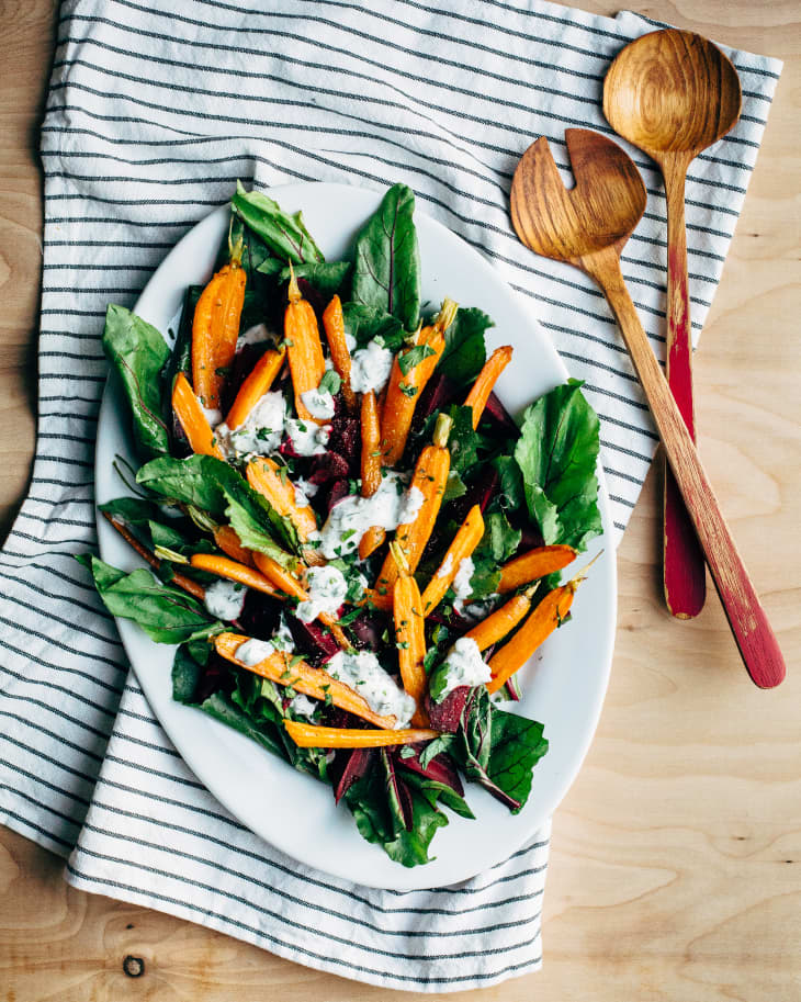 Baby Beet and Carrot Salad with Herbed Yogurt Ranch