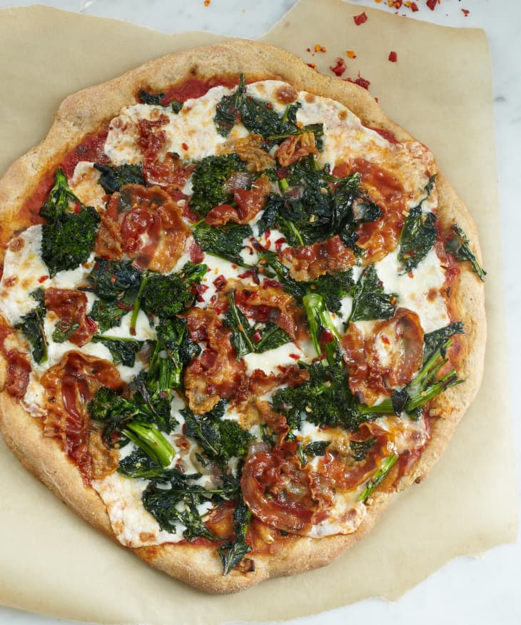 Whole-Grain Pizza Crust with Broccoli Rabe and Pancetta